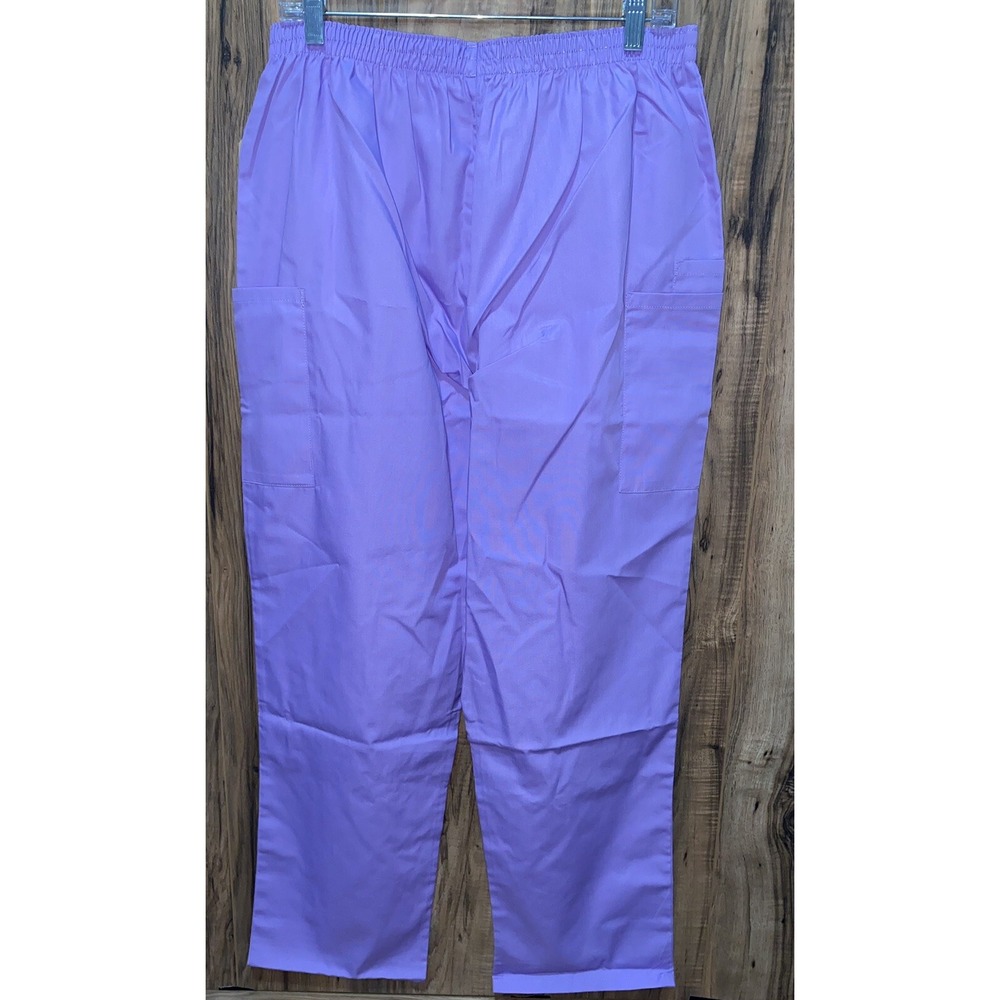 LARGE Cherokee Womens Elastic Waistband 4200 Scrub Pants, Orchid - Picture 4 of 5